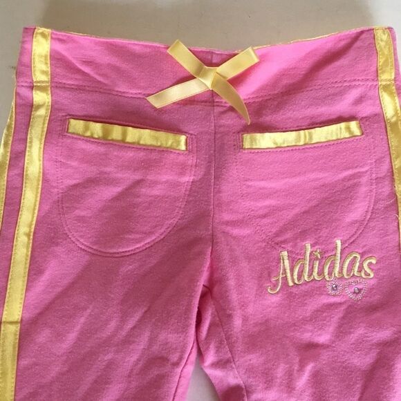 Pink & Yellow Adidas Pants Size 2T - Picture 4 of 8